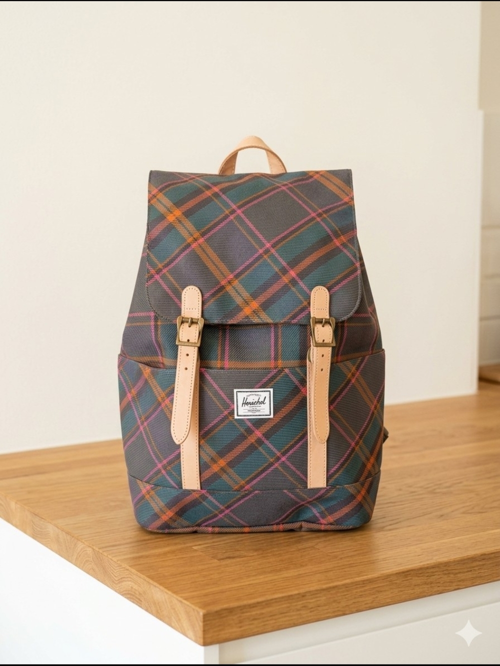 Herschel Supply Company Forest Plaid Small Backpack with Tan Trim